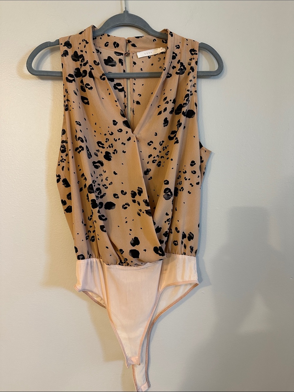 Lush Tan Blush Animal Spot Blouse